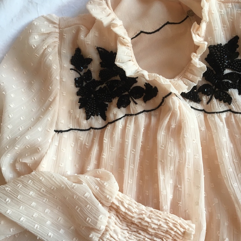 ZARA Bead Embroidered Blouse - Never worn